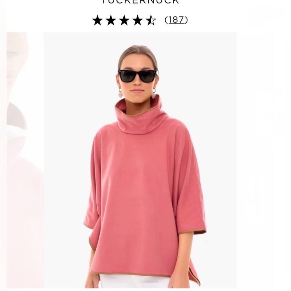 Tuckernuck Piper Poncho - Leather trim / Funnel neck